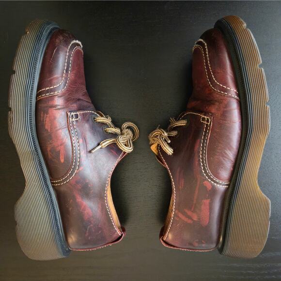 Vintage Dr. Martens 8524 AW004 Made in England Oxblood Oxfords UK 5 US 7 MIE - Picture 4 of 11
